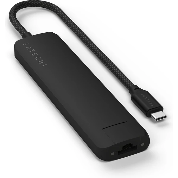 Satechi 7v1 USB-C Slim viacportový adaptér s Ethernetom čierny - USB huby - Obrázok 40OC000J01