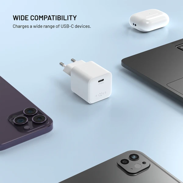 FIXED Mini set sieťovej GaN nabíjačky s USB-C výstupom a USB-C/USB-C káblom, PD, 65W, (2m) biely - Nabíjačky - Obrázok 40c6a9a6c1e3498f99a9b4c482d7f1ae