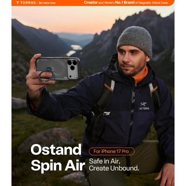 Torras Ostand Q3 Air MagSafe kryt iPhone 17 Pro Max tienistá čierna - Puzdra - Obrázok 411f53c468d641e5b8077c520ba566ae