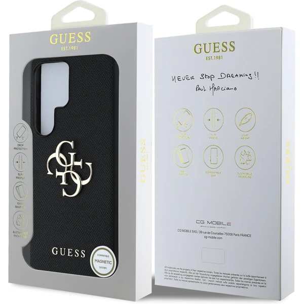 Guess PU Grained 4G Metal Logo kryt Samsung Galaxy S25 Ultra čierny - Puzdra - Obrázok 416104ac57c04b679d391983c86ffeba