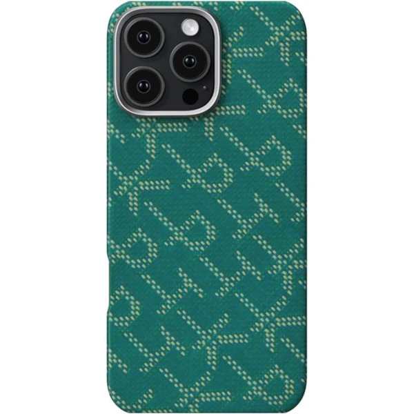 Pitaka Tactile Woven Case kryt iPhone 16 Pro Max PTK Green/Gold - Puzdra - Obrázok 41GF000L01