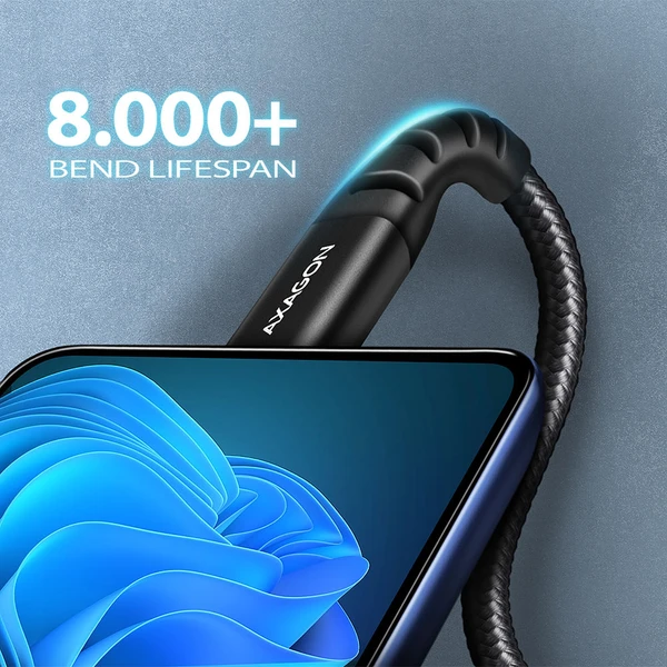 AXAGON BUCM-CM10AB USB-C/USB-C napájací kábel 60W 1m čierny - Káble a redukcie - Obrázok 41P0000K01