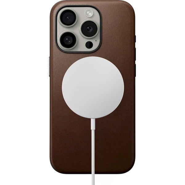 Nomad Modern Leather MagSafe kryt iPhone 15 Pro hnedý - Puzdra - Obrázok 41Q1000P01