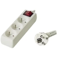 PremiumCord Predlžovací prívod 230V 10m 3 zásuvky + vypínač biely - Zásuvky