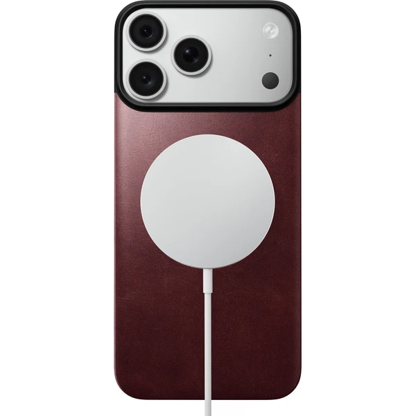 Nomad Magnetic Leather Back (Horween) MagSafe kožený kryt iPhone 17 Pro Max/18 Pro Max Burgundy - Puzdra - Obrázok 41b21b09852746a2a1a6aee65cb359c9