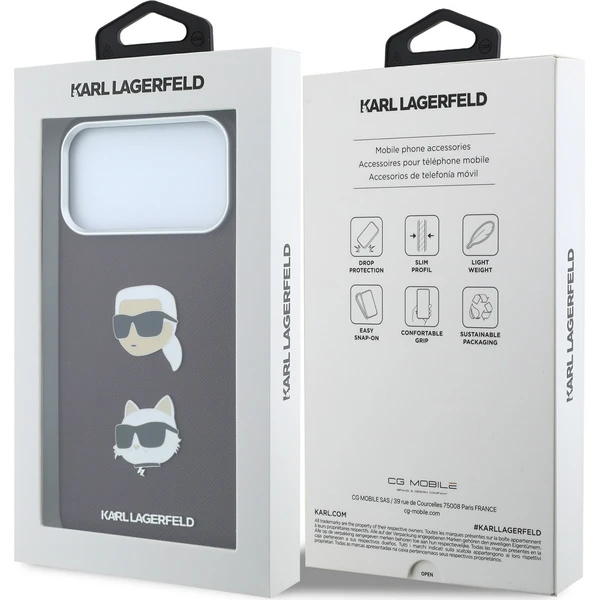 Karl Lagerfeld PU Semi Wrap Saffiano K&CH Heads kryt iPhone 18 Pro vínový - Puzdra - Obrázok 41cc9f17cf50451c9933dba13e272b39