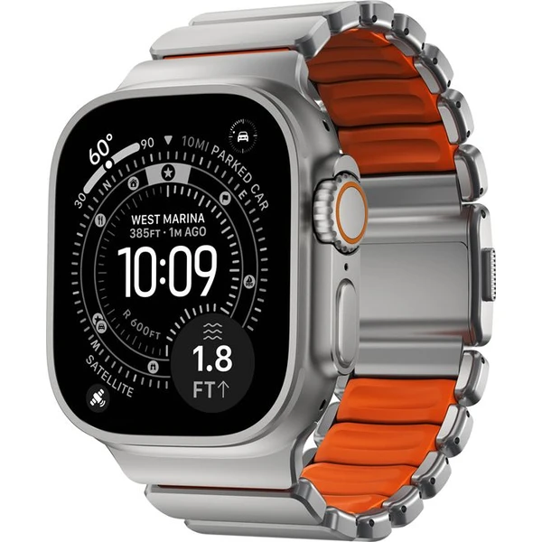 Nomad Stratos Band FKM remienok Apple Watch 45/46/49mm Natural Titanium/Ultra Orange - Remienky - Obrázok 41dfd5db98144d5cbedb13427e7200e6