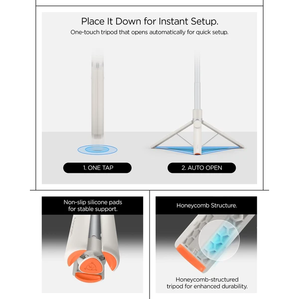 Spigen MagSafe Tripod Selfie tyč béžová - Držiaky - Obrázok 4215f7cf4a1e407b99c885d242995c3d
