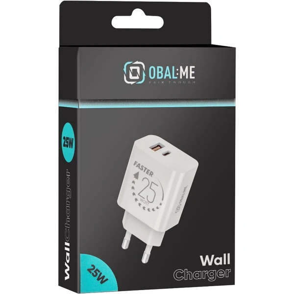 OBAL:ME nabíjačka USB-A/USB-C (25W) biela - Nabíjačky - Obrázok 422c66ae60ef45bab7db4bd46450ab85
