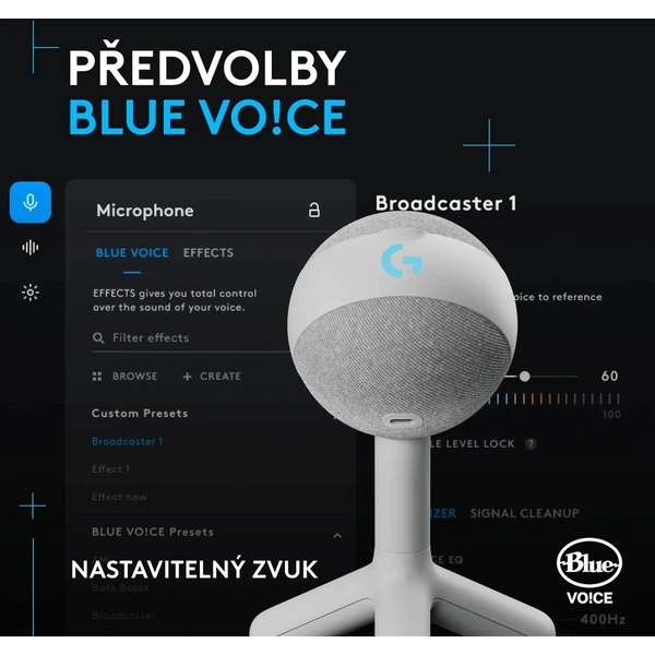 Logitech G Yeti Orb mikrofón biely - Mikrofóny - Obrázok 4234000P01