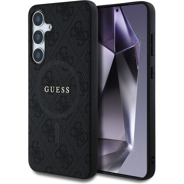 E-shop Guess PU Leather 4G Colored Ring MagSafe kryt Samsung Galaxy S25 čierny