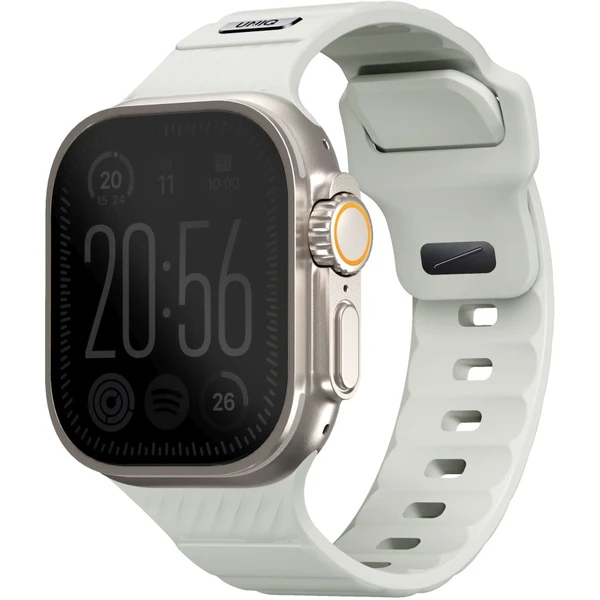 UNIQ Stride FKM Rubber vodeodolný remienok Apple Watch 49/45/44/42mm biely/svietiaci - Remienky - Hlavný obrázok