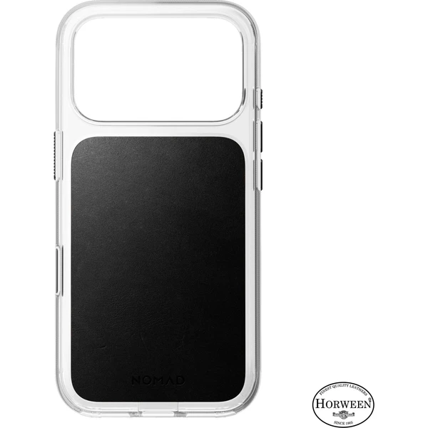 Nomad Clear Leather (Horween) MagSafe kryt iPhone 18 Pro Black - Puzdra - Obrázok 425a83aa135a431ea7afebf4881e4531