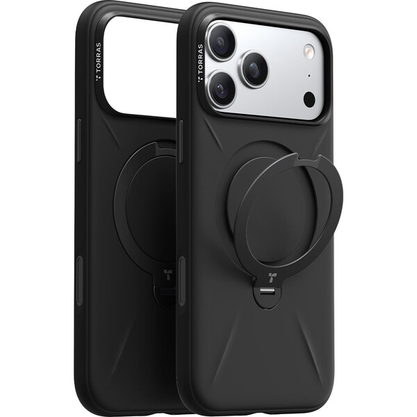 E-shop Torras Ostand Q3 Silikónový MagSafe kryt iPhone 17 Pro Max obsidiánovo čierny