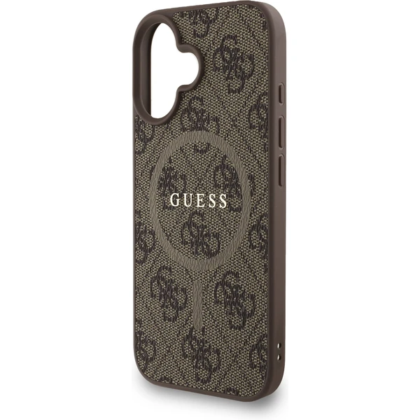 Guess PU Leather 4G Colored Ring Strap MagSafe kryt iPhone 16 hnedý - Puzdra - Obrázok 4271679750a143a78d96b4a711c0c694
