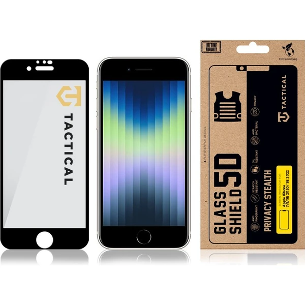 Tactical Glass Shield Privacy Stealth 5D sklo Apple iPhone 7/8/SE 2020/SE 2022 čierne - Ochranné fólie a sklo - Obrázok 42748ebe00ed4b65ac547bdff7e8262d