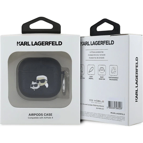 Karl Lagerfeld PU Embossed Karl and Choupette Heads puzdro AirPods 4 čierne - Puzdra - Obrázok 42979b62c4574a6688c35cfe72b5514e