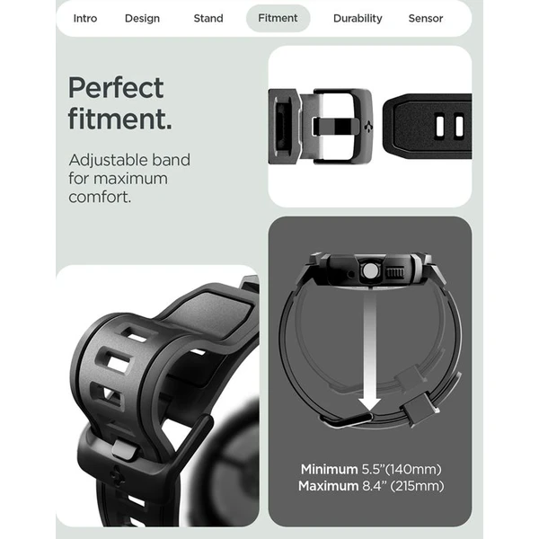 Spigen Rugged Armor Pro + Stand, matná čierna - Google Pixel Watch 5/4 45mm - Puzdra - Obrázok 429a1cf02867476e9cd516e10a9d7be2