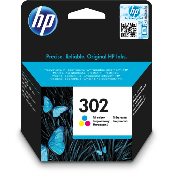 HP F6U65AE č. 302 Viacfarebná originálna - Cartridge - Hlavný obrázok