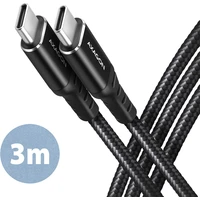 AXAGON BUCM-CM30AB USB-C/USB-C napájací kábel 60W 3m čierny - Káble a redukcie