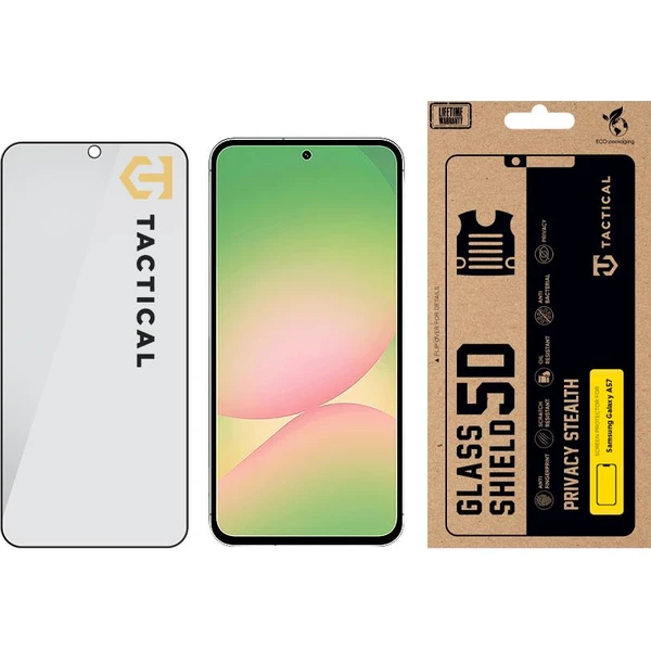Taktický sklenený štít Privacy Stealth 5D sklo pre Samsung Galaxy A57 čierne - Ochranné fólie a sklo - Obrázok 42ec843880774c36b6c5ccbc8c833a06
