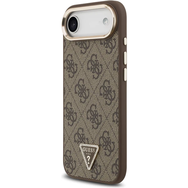Guess PU Leather 4G Triangle Logo Gold Frame MagSafe kryt iPhone Air hnedý - Puzdra - Obrázok 430b2eacdb63401193cf0bf6ecea1be4