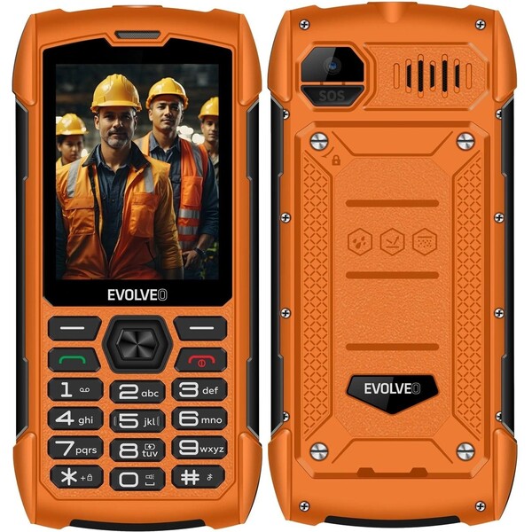 E-shop EVOLVEO StrongPhone H1 vodotesný odolný Dual SIM telefón oranžový