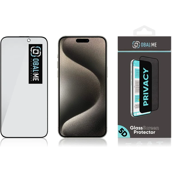 OBAL:ME Privacy 5D tvrdené sklo Apple iPhone 15 Pro Max čierne - Ochranné fólie a sklo - Obrázok 4345a1467cc64633980e2873c2ef8235