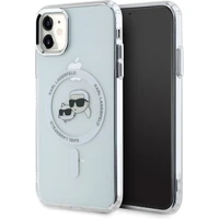 Karl Lagerfeld IML K&CH Heads Metal Frame MagSafe zadný kryt pre iPhone 11 číry - Puzdra