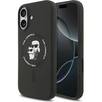 Karl Lagerfeld Liquid Silicone Karl a Choupette MagSafe kryt iPhone 17 čierny - Puzdra