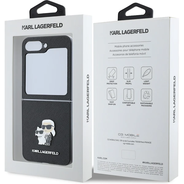 Karl Lagerfeld PU Saffiano Karl and Choupette kryt Samsung Galaxy Z Flip 6 čierny - Puzdra - Obrázok 4373c9fbbe6841d9adf166f61f75e342