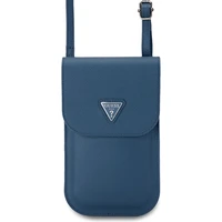 Guess PU Grained Triangle Logo Taška na Telefón Blue - Puzdra
