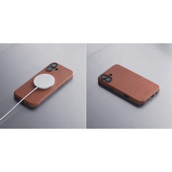 Woolnut MagSafe kožený kryt iPhone 16 Plus hnedý - Puzdra - Obrázok 4388000O01