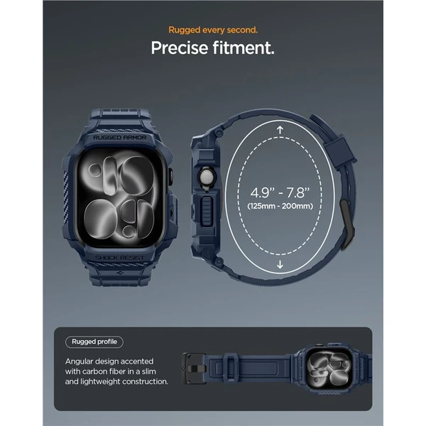 Spigen Rugged Armor Pro 2 puzdro Apple Watch 11 (42mm) navy blue - Puzdra - Obrázok 43aaa870f3704611bc706d94d8de37e2