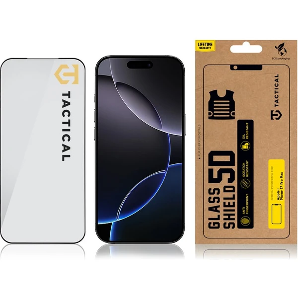 Tactical Glass Shield 5D sklo pre Apple iPhone 17 Pro Max čierne - Ochranné fólie a sklo - Obrázok 43d018f97c964b15ae2933c94da6d8b4