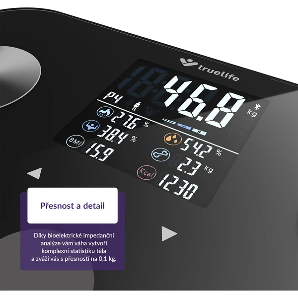 TrueLife FitShape S6 BT múdra váha čierna - Inteligentné váhy - Obrázok 43db93b4f57040a79b597e455fd777f9