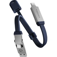 ENERGEA Sheath Key 2v1 USB-C/USB-A kábel, 480 Mb/s, 60W, 15 cm, modrý - Káble a redukcie