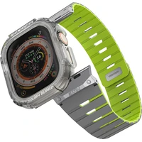 SKINARMA MAGNETIC APPLE WATCH STRAP GEMINI + WATCH CASE ATOM - 49 MM NITE GLOW EDITION Lime Green - Remienky