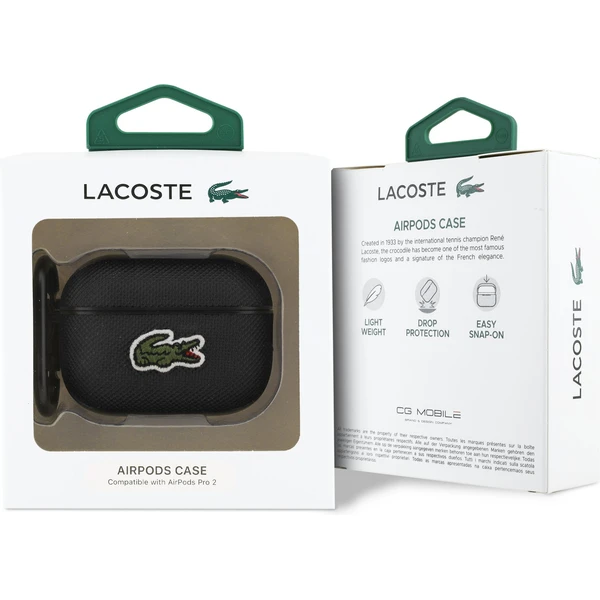 Lacoste Petit Pique Croc Logo Patch puzdro AirPods Pro 2 čierne - Puzdra - Obrázok 446426761e624cd0a4a854682611b7e2