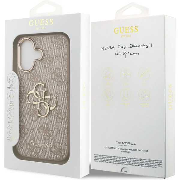 Guess PU Leather 4G Metal Logo Gold Frame MagSafe kryt iPhone 17 ružový - Puzdra - Obrázok 4466489b9f7240b1bc135300413fb98e