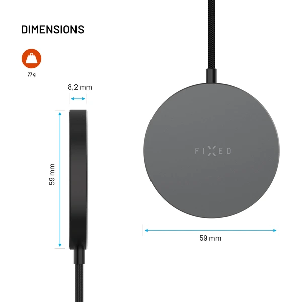 FIXED MagPad Slim Qi2.2/MagSafe bezdrátová nabíječka, 25W, vesmírně šedá - Nabíjačky - Obrázok 4478ddfd427d4d8ea3106a8acdbfa19f
