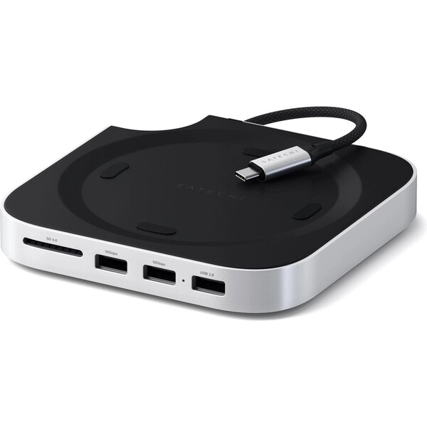Satechi Mac Mini M4 Stand & Hub s SSD Enclosure biely