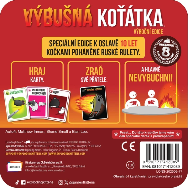 Výbušné mačiatka: Výročná edícia - Stolové hry - Obrázok 44DN000K01