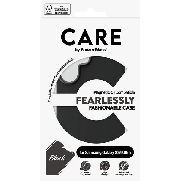 PanzerGlass® CARE kryt Samsung Galaxy S25 Ultra Fearlessly čierny QI - Puzdra - Obrázok 44FC000J01