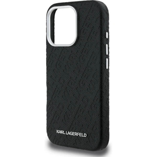 Karl Lagerfeld Grained PU Repeated Logo MagSafe kryt iPhone 16 Pro Max čierny - Puzdra - Obrázok 44c35914e0b94f1499fc5957872fd02d