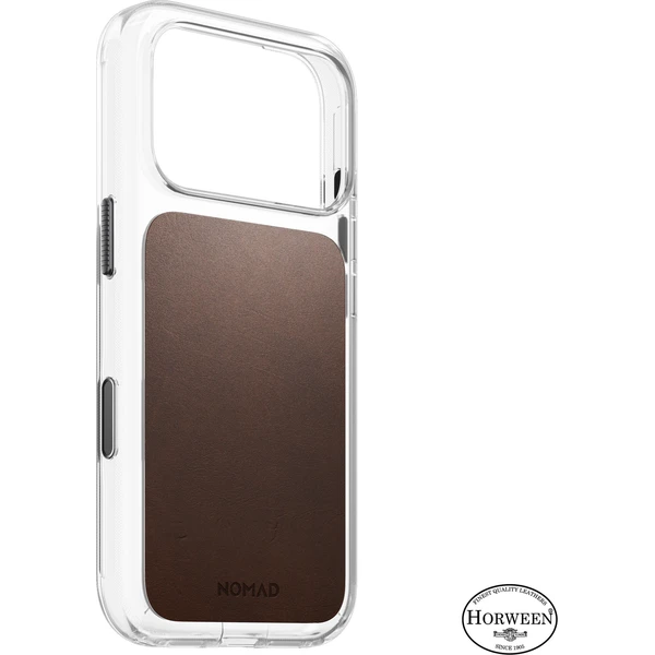 Nomad Clear Leather (Horween) MagSafe kryt iPhone 18 Pro Rustic Brown - Puzdra - Hlavný obrázok