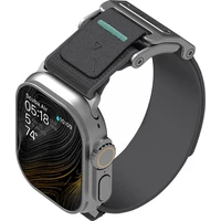 Aulumu A11 Mag Buckle Slim remienok Apple Watch 49/46/45/44/42mm Strieborná pracka/Carbon zelený rem - Remienky