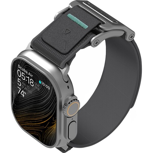 E-shop Aulumu A11 Mag Buckle Slim remienok Apple Watch 49/46/45/44/42mm Strieborná pracka/Carbon zelený rem
