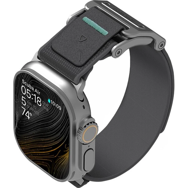 Aulumu A11 Mag Buckle Slim remienok Apple Watch 49/46/45/44/42mm Strieborná pracka/Carbon zelený rem - Remienky - Hlavný obrázok