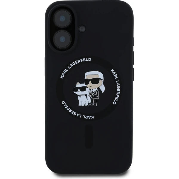 Karl Lagerfeld Liquid Silicone Karl a Choupette MagSafe kryt iPhone 16 čierny - Puzdra - Obrázok 44e09b2102d546b99d06737b19849219